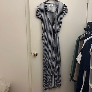 Maxi wrap over striped summer dress - & Other stories